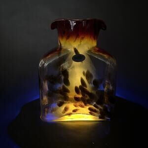 Blenko Special Edition MARS Helios 384 Water Bottle-Tangerine w/frit 2nd. Beauty